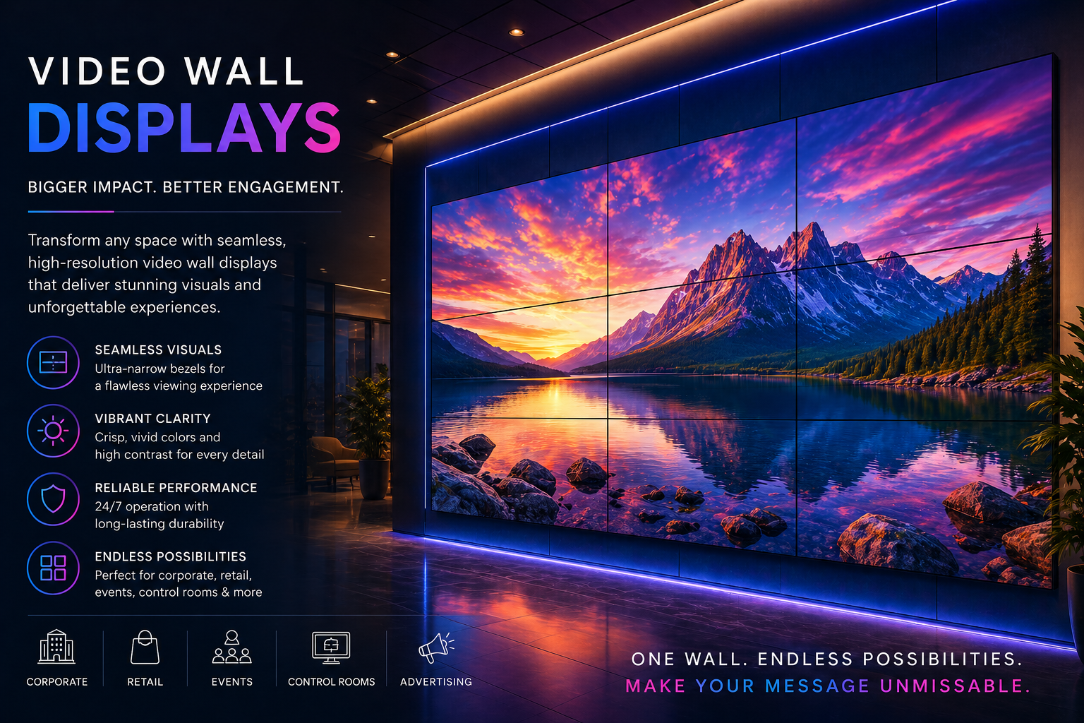55" Video Wall Display